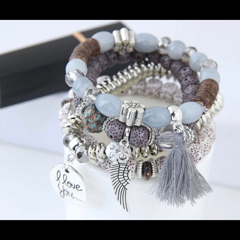 Multilayer beaded bracelet set